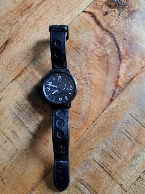 U-Boat Flightdeck horloge, Sieraden, Tassen en Uiterlijk, Horloges | Heren, Gebruikt, Polshorloge, Overige merken, Staal, Leer