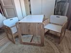 Montessori tafel set incl 2 stoelen bureau hout naturel, Tuin en Terras, Tuinsets en Loungesets, Ophalen of Verzenden, Stoel