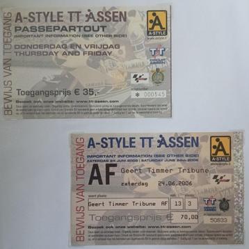 TT Assen gebruikte entree kaarten TT 2006 - 2024 beschikbaar voor biedingen