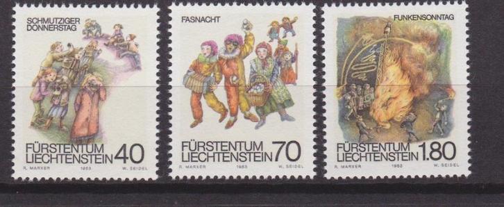 TSS Kavel 220078 Liechtenstein Carnaval PF minr  818-820, Postzegels en Munten, Postzegels | Europa | Overig, Postfris, Overige landen
