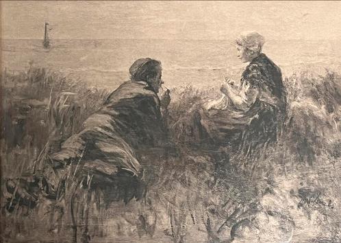 Fotogravure naar schilderij van Jozef Israels (1824 - 1911), Antiek en Kunst, Kunst | Litho's en Zeefdrukken, Ophalen of Verzenden