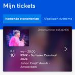 4 zitplaatsen Pink 10 juli Ticketmaster, Tickets en Kaartjes, Concerten | Pop, Juli, Drie personen of meer