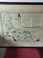 Mooie ingekleurde reproductie. Van 1e  kaart Curaçao, Antiek en Kunst, Kunst | Etsen en Gravures, Ophalen of Verzenden