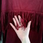 Yaya bordeaux rood suedine shirt 3/4 mw + fringes L nr 34990, Yaya, Maat 42/44 (L), Ophalen of Verzenden, Zo goed als nieuw