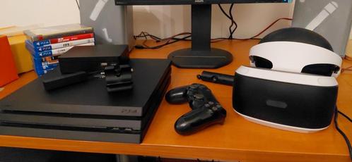 Ps4 pro met VR, games, Spelcomputers en Games, Spelcomputers | Sony PlayStation 4, Zo goed als nieuw, Pro, 1 TB, Met 1 controller