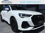 Audi Q3 Sportback 45 TFSI e S-line Black (bj 2022), Gebruikt, Met garantie (alle), Leder en Stof, Wit