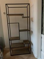 Zwart stalen wandrek met planken, Huis en Inrichting, Kasten | Wandmeubels, Ophalen, Zo goed als nieuw, Minder dan 150 cm, Minder dan 100 cm