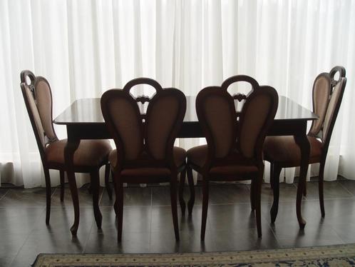 Queen Ann eettafel uitschuifbaar i.z.g.st.+ 4 stoelen oud ro, Huis en Inrichting, Tafels | Eettafels, Zo goed als nieuw, 50 tot 100 cm