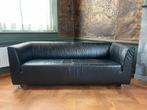 Zwarte leren 2,5-zits bank - Gelderland, Ophalen, Gebruikt, Tweepersoons, Leer