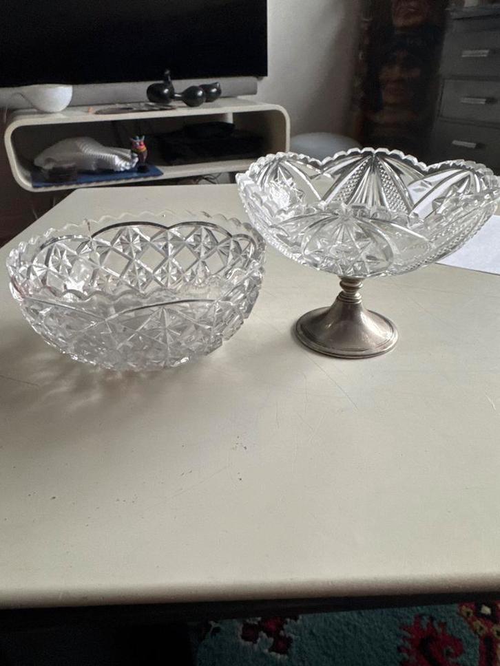 Kristallen Bonbonschaaltjes - Set van 2, Antiek en Kunst, Antiek | Glas en Kristal, Ophalen of Verzenden