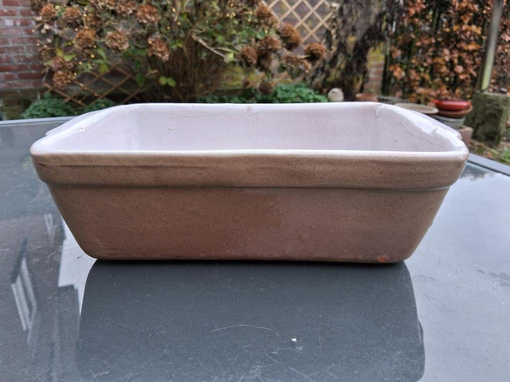 Een beige witte rechthoekige ovenschaal, Ophalen of Verzenden