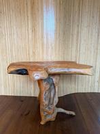 Vintage Wabi-Sabi massief houten tafel / sidetable, Antiek en Kunst, Ophalen