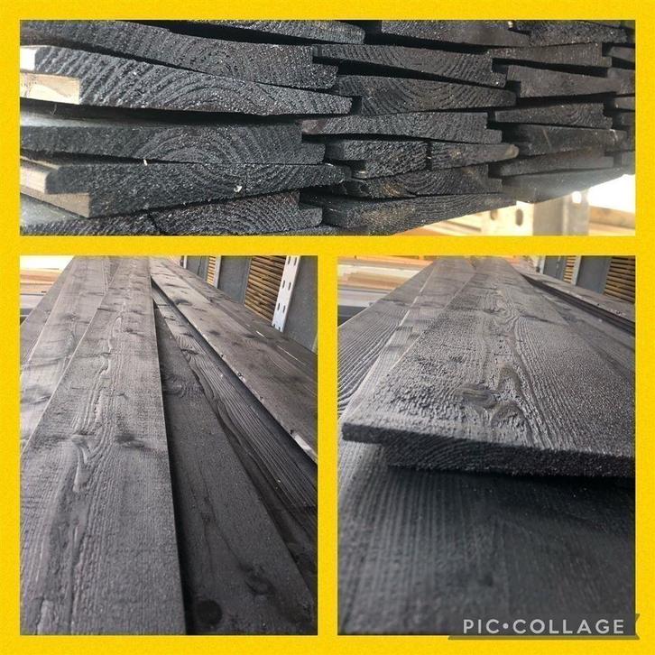 Zweeds rabat ZWART | rabatdelen | potdekselplanken, Tuin en Terras, Schuttingen, Nieuw, Hout, 1 tot 2 meter, Minder dan 3 meter