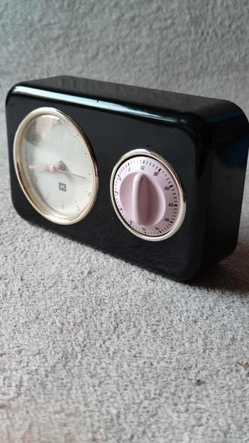 TOPSTAAT Keukenklok, tafelklok + wekker + kookwekker - zwart beschikbaar voor biedingen