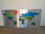 RVS Wereldkaart (160 cm x 80 cm), Antiek en Kunst, Ophalen of Verzenden