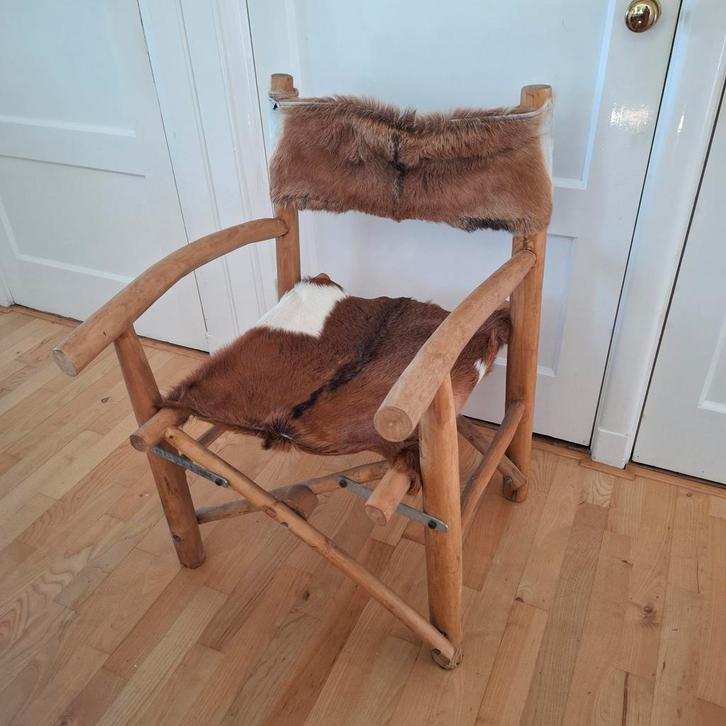Houten geitenvacht regisseursstoel inklapbaar goede staat!, Huis en Inrichting, Stoelen, Zo goed als nieuw, Eén, Hout, Bruin, Ophalen