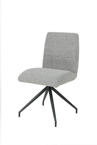 Eetkamerstoel Guus in een grijze en antraciet bouclé stof, Huis en Inrichting, Stoelen, Nieuw, Vijf, Zes of meer stoelen, Metaal