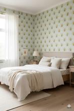 6693 vintage behang met gele bloemen in ovaal patroon swiet, Huis en Inrichting, Stoffering | Behang, Ophalen of Verzenden, Minder dan 10 m²