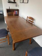 Eettafel (eikenlook) 190/130x85 hoogte 77  4x stoelen, Ophalen, Zo goed als nieuw, 4 tot 6 stoelen