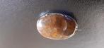 Grote antieke broche, zilver met mooi donker agaat, Verzenden, Zilver, Broche