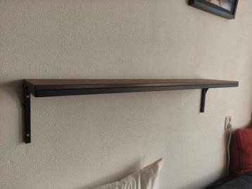 Fjällbo IKEA Wandplank Bruin Hout & Zwart Metaal muur plank beschikbaar voor biedingen