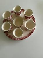 Boerenhoeve rood eierdoppenset, Ophalen of Verzenden, Gebruikt, Glas, Overige stijlen