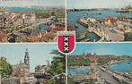 AMSTERDAM Panorama Munt IJ Veerpont Station kl.f., Verzenden, 1940 tot 1960, Gelopen, Noord-Holland