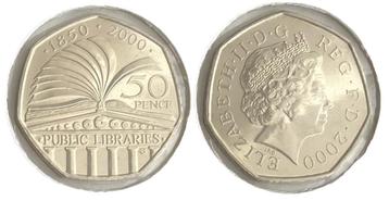 Engeland - 50p of 50 penny 2000 UNC - public library beschikbaar voor biedingen