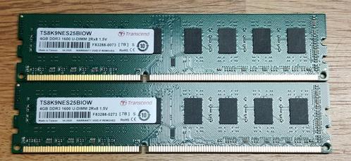 Nieuw Transcend 8GB DDR3 1600MHZ, Computers en Software, RAM geheugen, Nieuw, Desktop, DDR3, Ophalen of Verzenden