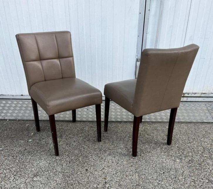 14 stuks Luxe horeca stoelen kunstleder taupe nette staat, Huis en Inrichting, Stoelen, Zo goed als nieuw, Vijf, Zes of meer stoelen