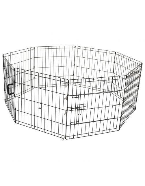 Dubbele metalen ren voor puppy (15 elementen van 60x60), Dieren en Toebehoren, Hondenhokken, Zo goed als nieuw, Ophalen