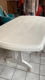 Tuintafel met vier kuipstoeltjes, Tuin en Terras, Tuintafels, Ophalen of Verzenden, Gebruikt, Rechthoekig, Kunststof