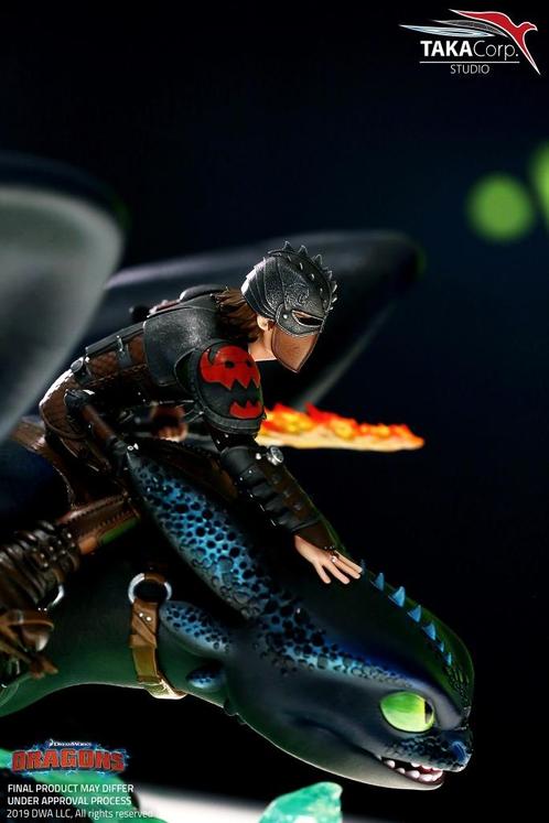 Taka Corp Toothless and Hiccup statue, Verzamelen, Film en Tv, Nieuw, Film, Beeldje, Replica of Model, Ophalen of Verzenden