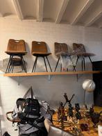 4 Bruine Leren Stoelen, Ophalen, Gebruikt, Bruin, Leer