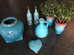 Turquoise keramische potten en decoratie, Ophalen
