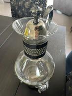 Mooie glazen verzilverde koffie/thee karaf, Antiek en Kunst, Antiek | Glas en Kristal, Ophalen
