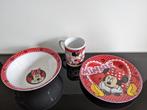 3 delig servies Minnie Mouse Disney bord, beker en schaaltje, Overige materialen, Overige typen, Overige stijlen, Ophalen of Verzenden