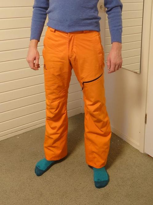 Oranje Salomon Skibroek - Heren S, Kleding | Heren, Wintersportkleding, Gedragen, Broek, Maat 46 (S) of kleiner, Ophalen of Verzenden