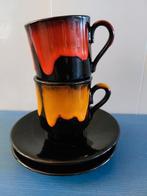Vintage Fat Lava koffiekopjes/schotels zgan, Ophalen of Verzenden, Zo goed als nieuw, Overige stijlen, Kop(pen) en/of Schotel(s)