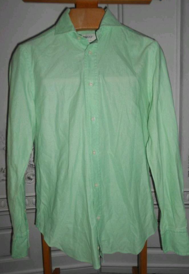 Boggi Milano luchtig overhemd maat S 100% katoen, Kleding | Heren, Overhemden, Gedragen, Halswijdte 41/42 (L), Groen, Ophalen of Verzenden