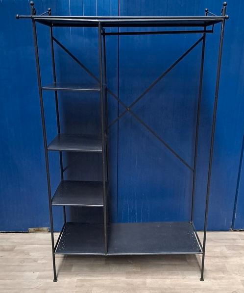 Zwart metalen kledingkast / kledingrek, Huis en Inrichting, Kasten | Stellingkasten, Gebruikt, Ophalen