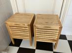 Kruk bijzettafel opbergbox badkamermeubel met opbergruimte, Huis en Inrichting, Minder dan 55 cm, Vierkant, Scandinavisch, Zo goed als nieuw