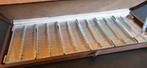 Antieke casette met 12 bestekleggers messenleggers, Ophalen of Verzenden