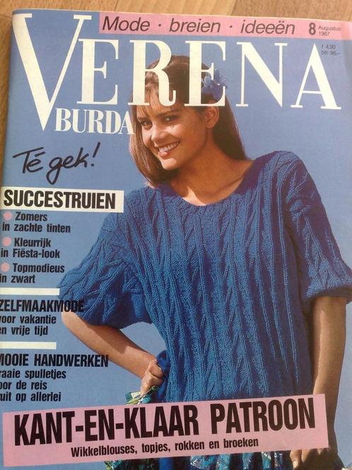Burda Verena , nr. 8 / 1987 (mode , naaien, breien ,ideeën), Hobby en Vrije tijd, Kledingpatronen, Gebruikt, Vrouw, Burda, Verzenden