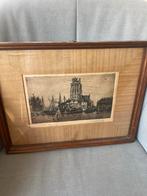 C. vd Woerd - Dordrecht - Originele Ets Ingelijst, Antiek en Kunst, Kunst | Etsen en Gravures, Ophalen of Verzenden
