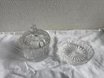 Vintage kristallen suikerpotje met bonbonschaaltje., Ophalen