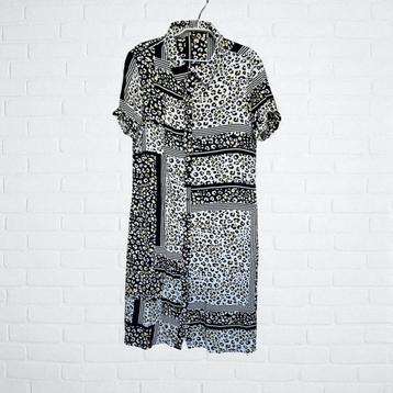 Smashed Lemon Jurk Maat L Zwart Wit Geel Panter Print beschikbaar voor biedingen