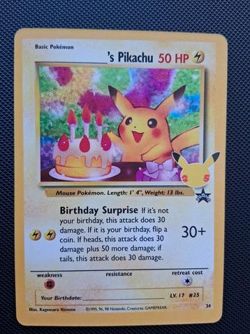 Birthday Pikachu Promo 24 Celebrations  beschikbaar voor biedingen