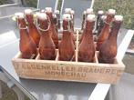 Houten krat met bierflesjes van gesloten brouwerij, Ophalen, Zo goed als nieuw, Flesje(s), Overige merken