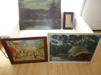 4x Schilderij Divers / Zoldervondst, Antiek en Kunst, Kunst | Schilderijen | Klassiek, Ophalen